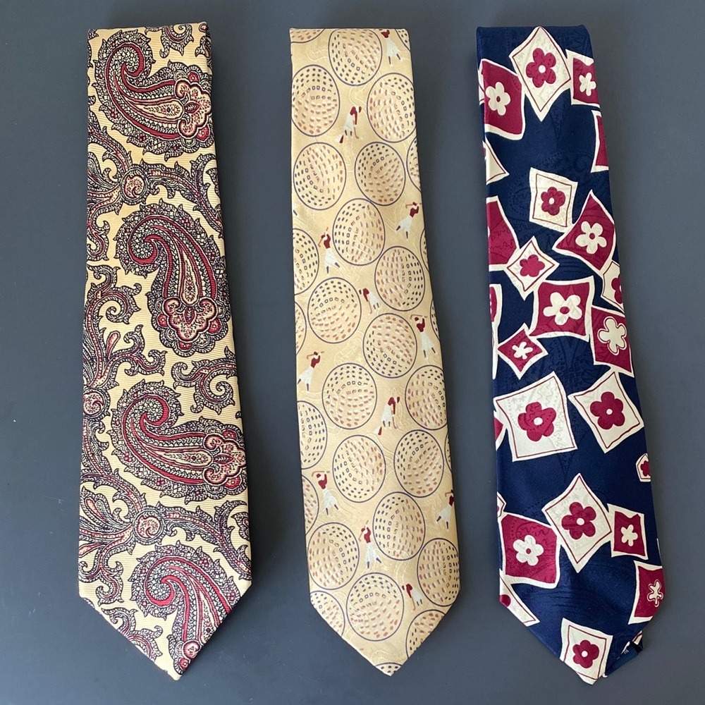 Set of 3 Polo Ralph Lauren Ties Collection 3.75” Wide 28” Long Preppy Americana